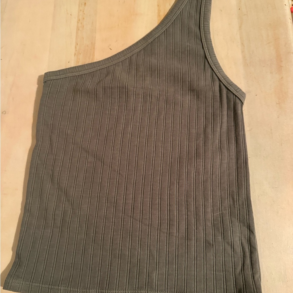 American Eagle Ribbed Tank Top in Olive